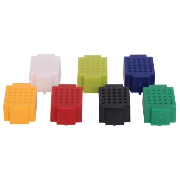A pack of seven 25 hole breadboards with screw mounts on the bottom. Ideal for small prototyping requirements. Standard 0.1 inch spacings