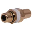 Double sided chassis mount RCA. Designed for use with wallplates allowing standard RCA connection from both sides. This allows installers to use pre-made leads instead of having to solder cable. Panel thickness 1-2.5mm. Rear depth from mounting surface: 2