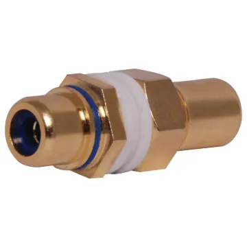 Double sided chassis mount RCA. Designed for use with wall plates allowing standard RCA connection from both sides. This allows installers to use pre-made leads instead of having to solder cable.
Panel thickness 1-2.5mm.
Rear depth from mounting surface: 20mm.