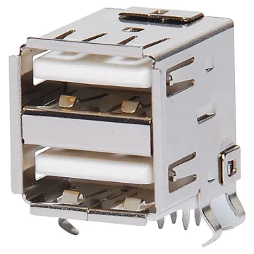 Dual USB A Type Sockets PCB Mount.