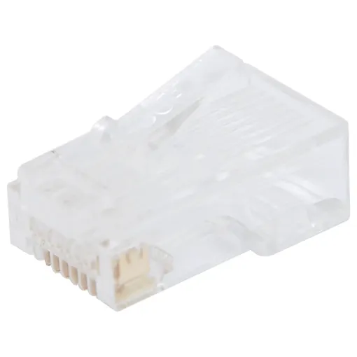 A handy screw top canister filled with 100pcs of P 1380 RJ45 connectors. 

8P8C Solid / Stranded. Cat5e RJ45 suit round cable