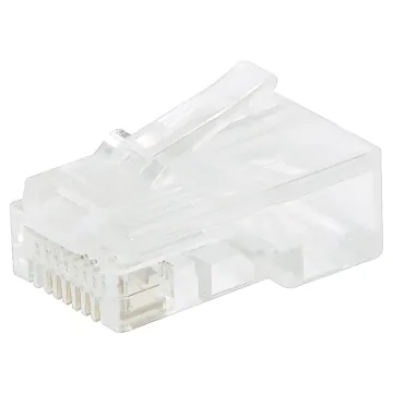 Unique through hole (open-pass) design for quick, easy termination 
Cat5e 8P8C male connector suits solid core cable