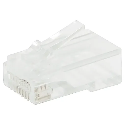 Unique through hole (open-pass) design for quick, easy termination 
Cat6 8P8C male connector suits solid core cable