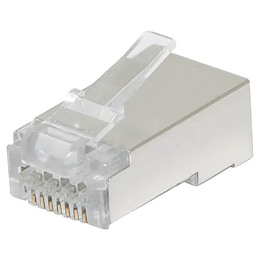 Unique through hole (open-pass) design for quick, easy termination 
Cat6a 8P8C male connector suits solid core cable