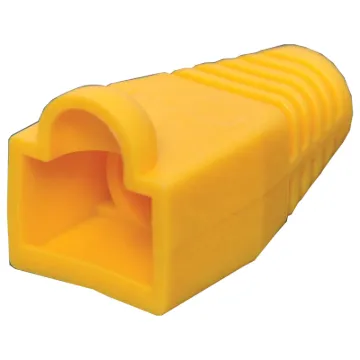 Yellow modular patch lead caps RJ45. Pack of 100.