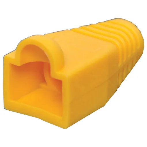 Yellow modular patch lead caps RJ45. Pack of 100.