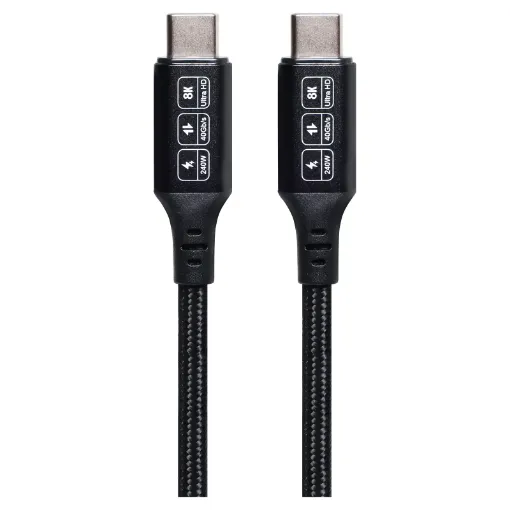 1.2m 240W USB C charging, data and display cable. USB 4.