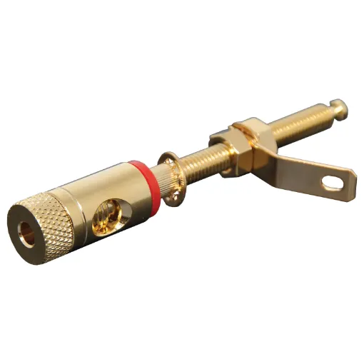 Gold plated ideal for custom audio requirements such as wooden speaker boxes. 32mm mounting depth.