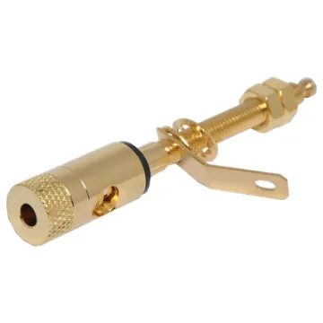 Gold plated ideal for custom audio requirements such as wooden speaker boxes. 32mm mounting depth.
