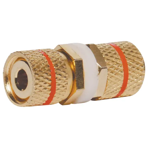 These gold plated connectors allow connection from both sides. Ideal for AV wall plates.