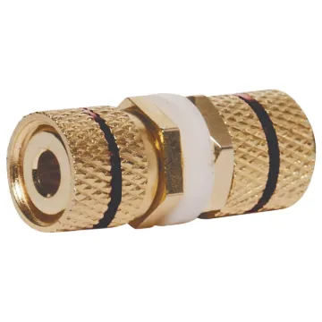 These gold plated connectors allow connection from both sides. Ideal for AV wall plates.