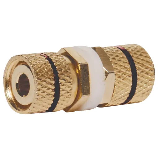 These gold plated connectors allow connection from both sides. Ideal for AV wall plates.