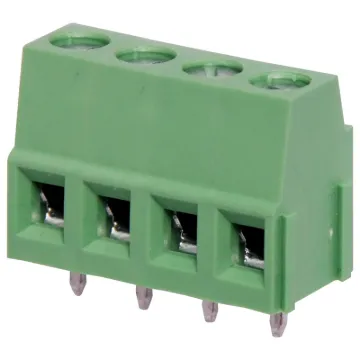 5mm Pitch
Dove-tail grooves enable these terminal blocks to be ganged together in any combination. With wire protect terminals. Rated at 20A at 300V AC.