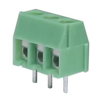 3.5mm Pitch. Dove-tail grooves enable these terminal blocks to be ganged together in any combination. With spring steel screw down wire protect terminals. All 300V AC rated.