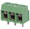 5mm Pitch. Dove-tail grooves enable these terminal blocks to be ganged together in any combination. With spring steel screw down wire protect terminals. All 300V AC rated.