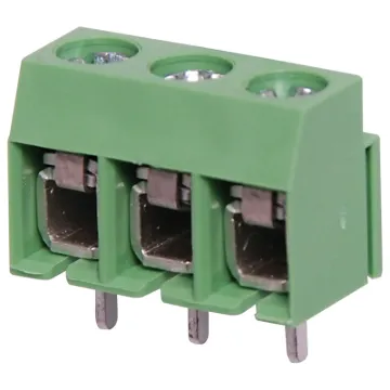 5mm Pitch. Dove-tail grooves enable these terminal blocks to be ganged together in any combination. With spring steel screw down wire protect terminals. All 300V AC rated.