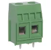 Super heavy duty PCB terminals for high power industrial applications.
Dove-tail grooves enable these 2 and 3 way terminal blocks to be ganged together. 
With moving cage wire protect terminals. Rated at 40A at 600V AC.

10.16mm pitch. 
Cable size: 1