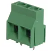 Super heavy duty PCB terminals for high power industrial applications.
Dove-tail grooves enable these 2 and 3 way terminal blocks to be ganged together.  With moving cage wire protect terminals. Rated at 30A at 600V AC.
9.52mm pitch.