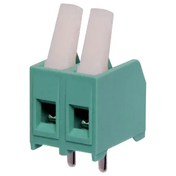 5mm Pitch. With wire protect terminals.  Rated at 10A at 300V AC.  Cable hole entry size is 0.5 to 1.0mm2 or 22 to 18AWG.
Can be mounted side-by-side to give many combinations.  Unique new cam-lever design eliminates the need for screwdrivers.  Cable conn