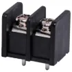 Pin Spacing: 8.25mmCurrent Rating: 15A at 300VSolder Pins: Tin Plated BrassScrew: Nickel Plated SteelHousing: Polyamide UL94V-O, BlackSuits 3mm fork type crimps.