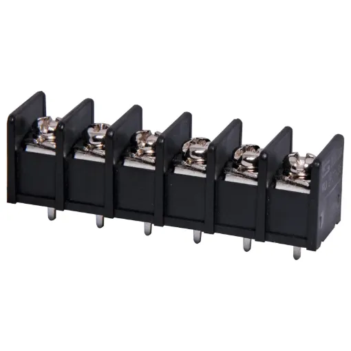 Pin Spacing: 8.25mm
Current Rating: 15A at 300V
Solder Pins: Tin Plated Brass
Screw: Nickel Plated Steel
Housing: Polyamide UL94V-O, Black