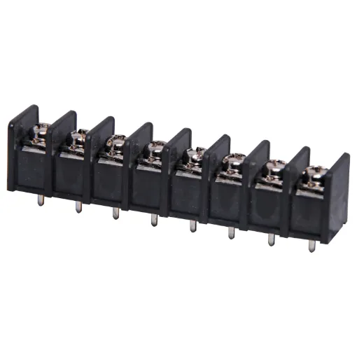Pin Spacing: 8.25mm
Current Rating: 15A at 300V
Solder Pins: Tin Plated Brass
Screw: Nickel Plated Steel
Housing: Polyamide UL94V-O, Black
