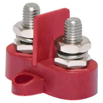 This Dual Red M8 Power Distribution Post is a heavy duty stainless steel post that is mounted on a moulded plastic base. 48V DC max.