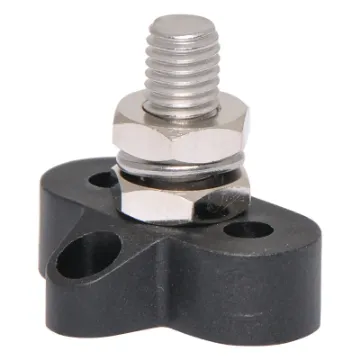 This Single Black M10 Power Distribution Post is a heavy duty stainless steel post that is mounted on a moulded plastic base. 48V DC max.