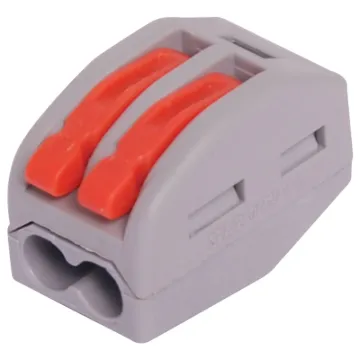 Splice joiners as used in lighting circuitry. Secure cage clamp connection. Suit 0.08-4mm2. Max ferruled conductor 2.5mm2.