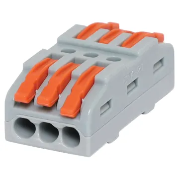 Splice joiners as used in lighting circuitry. Secure cage clamp connection. Suit 0.08-4mm2. Max ferruled conductor 2.5mm2. 32A 400V AC