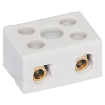 Glazed ceramic terminals commonly used in lighting and mains installations where high temperature is present. 2 Way 10A 250VAC rated.