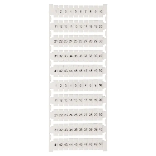 Terminal labels numbered 51 to 100. Suit the following 45A DIN Rail terminals: P 2406.

*Pic for illustration purposes.