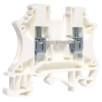 Designed to be ganged together to form as many poles as required to suit your application. Suitable for 2.5mm top hat and asymmetrical “G” Type DIN rail mounts. 
600V rated. White.