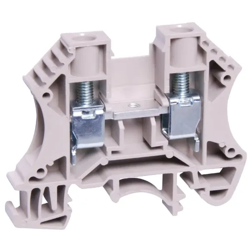 Designed to be ganged together to form as many poles as required to suit your application. Suitable for 35mm top hat and asymmetrical “G” Type DIN rail mounts.
600V rated. Grey.