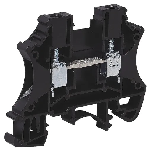 Designed to be ganged together to form as many poles as required to suit your application. Suitable for 35mm top hat and asymmetrical “G” Type DIN rail mounts.
600V rated. Black.