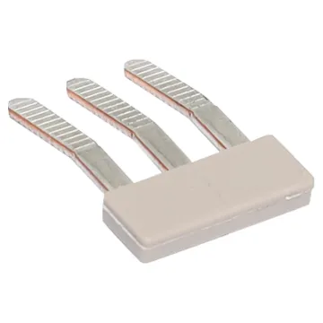 This 3 way insertion bridge allows for the joining of two ganged DIN rail terminals. It inserts below the DIN rail terminal screw cage and distributes the connection to the 2 terminals adjacent. Prongs are scored to prevent dislodgement from the terminal.
