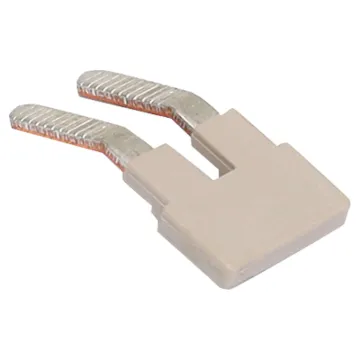 This 2 way insertion bridge allows for the joining of two ganged DIN rail terminals. It inserts below the DIN rail terminal screw cage and distributes the connection to the terminal adjacent. Prongs are scored to prevent dislodgement from the terminal.