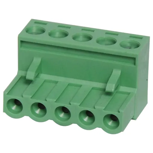 Screw terminal plugs with rising clamp type terminals. Rated 10A at 300V. Cable hole entry size up to 4mm2 or 12AWG.