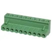 Screw terminal plugs with rising clamp type terminals. Rated 10A at 300V. Cable hole entry size up to 4mm2 or 12AWG.