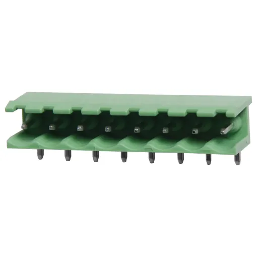 8 Way.
Horizontal Mount.
90 Degree Pins
Rated 10A at 300V