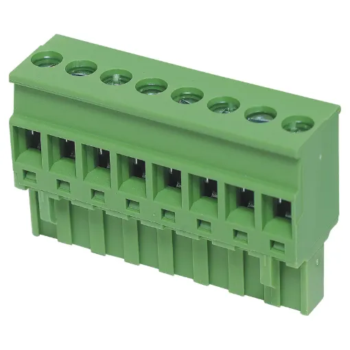 Rising clamp type terminals. Rated 15A at 300V.
