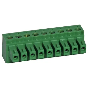 9 Way.
Screw Terminal Plugs
Rated 8A at 150V.
Cable hole entry size up to 1.5mm2 or 28-16AWG.