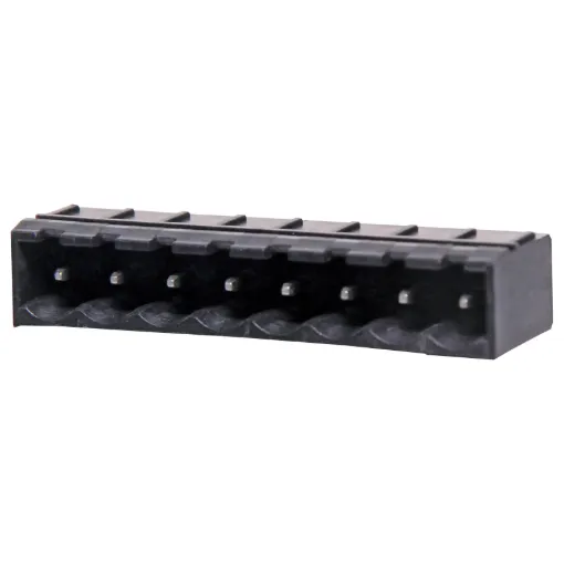 Constructed from high temperature plastic suitable for reflow soldering. 

Vertical Mount Boxed
Rated 10A at 300V
PCB pin diameter 1.2mm.