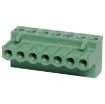Screw terminal plugs with rising clamp type terminals.
7 Way.
Rated 10A at 300V.
Cable hole entry size up to 4mm2 or 12AWG.