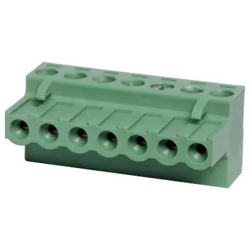 Screw terminal plugs with rising clamp type terminals.
7 Way.
Rated 10A at 300V.
Cable hole entry size up to 4mm2 or 12AWG.