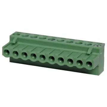 Screw terminal plugs with rising clamp type terminals.
10 Way.
Rated 10A at 300V.
Cable hole entry size up to 4mm2 or 12AWG.