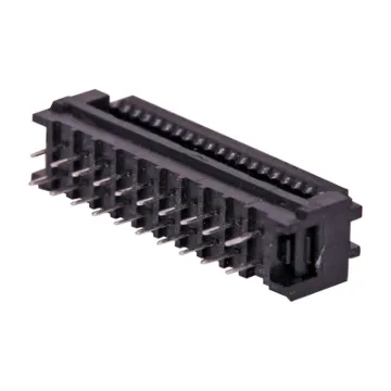 Used for non-removable connection to a PCB. Connector is crimped onto IDC ribbon cable and then is soldered to the PCB.
Twin row, 2.54mm pitch