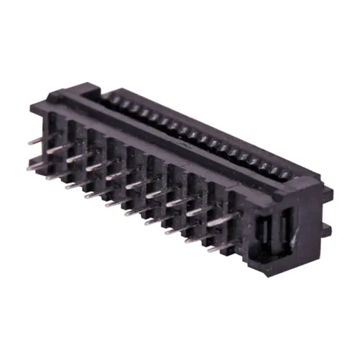 Used for non-removable connection to a PCB. Connector is crimped onto IDC ribbon cable and then is soldered to the PCB.
Twin row, 2.54mm pitch