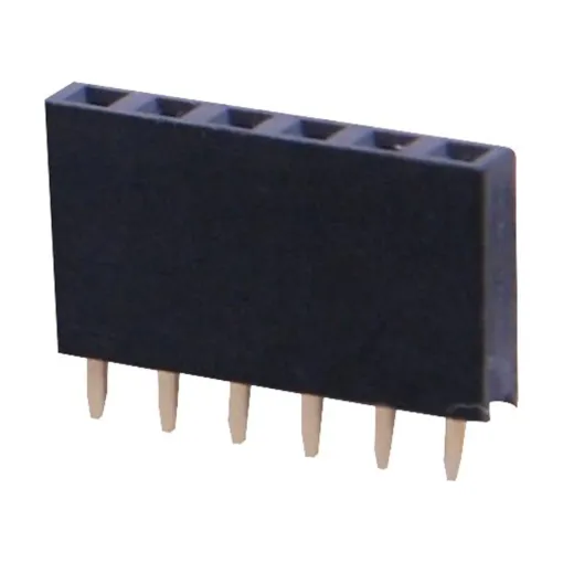 Gold Plated Contacts 2.54mm Spacing. 6 pins.