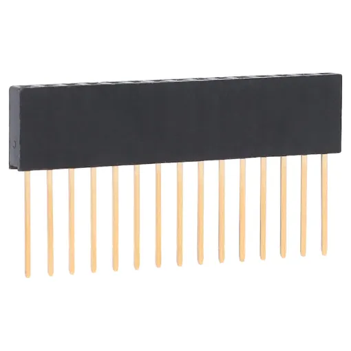 These stackable headers are made to work with the SparkFun Qwiic Shield for Arduino Nano or any comparable shield to connect the shield with a Arduino Nano footprint.